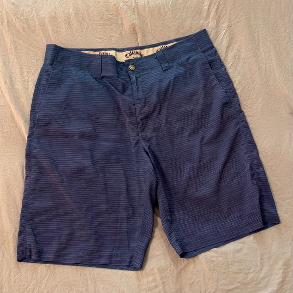 Mens Callaway Golf Shorts‎ Size 34 Blue Stripe 9" Inseam - Picture 1 of 7